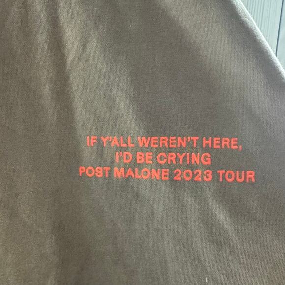 Post Malone Austin Concert Sweatshirt 2023 Tour Brown Orange Key Graphic XL - Picture 3 of 8
